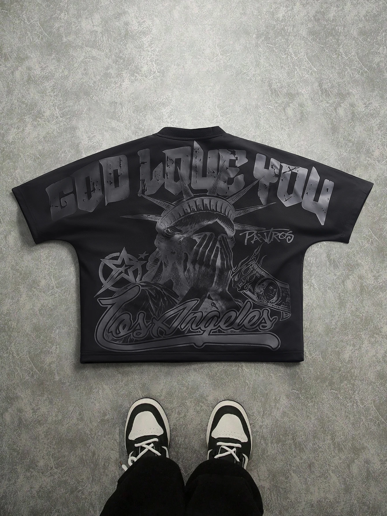 남성용 오버사이즈 스트리트웨어 티셔츠, 자유의 여신상  - Streetwear Brand Los Angeles 리뷰 및 가격
