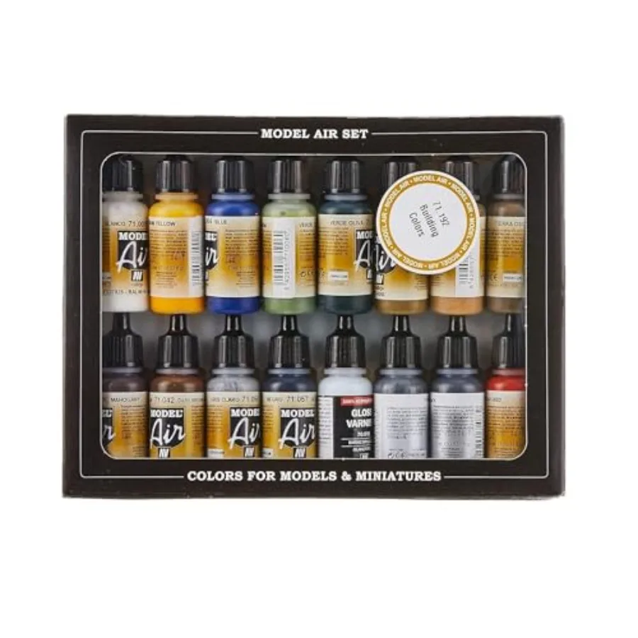 

Watercolor Building Set Model Air Paint 17ml Pack of 16 Blue