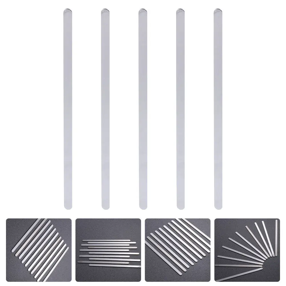 5 Piezas de Placas de Acero Inoxidable para Pulseras, Tiras para Fabricación de Joyas DIY, Pulidas, Antióxido, en Blanco para Estampado, Grabado y Relieve, Abiertas