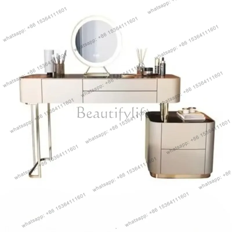YJ Smart Home Professional Storage Dressing Table Makeup Led Lights Mirrors Desk Dresser Organizer Modern Coiffeuse De