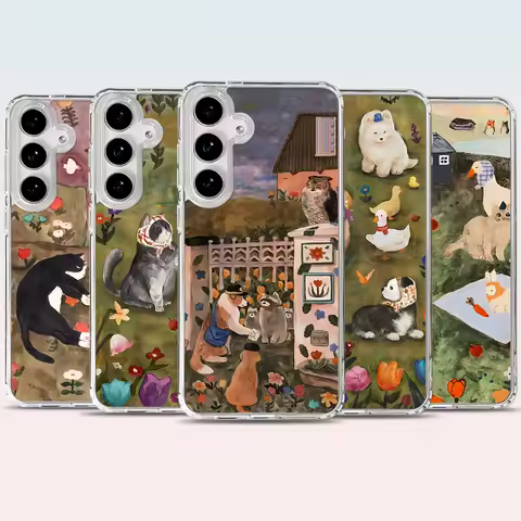 Cute Cat Dog Goose Magnetic Phone Case for Samsung Galaxy S25 Ultra S24 FE S22 S23 Plus A55 A56 A36 A16 5G Cover