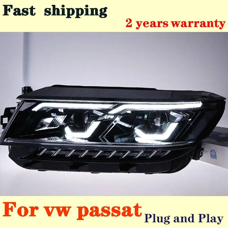 LED Headlights For Volkswagen Passat 2019-2021 LED Car Lights Angel Eyes Xenon HID KIT Fog light LED Daytime Running Light