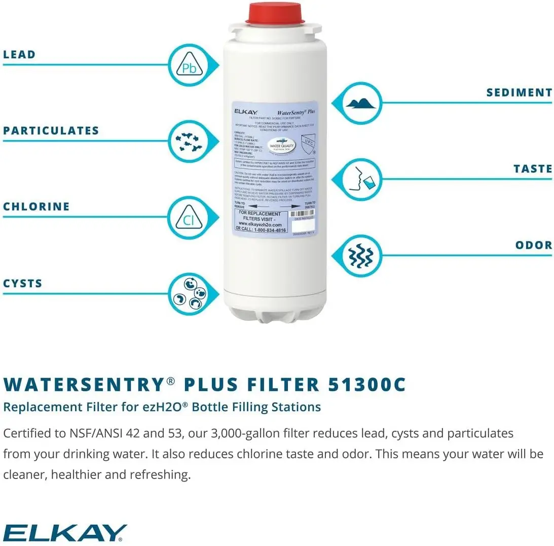 51300C Ołów wodny + filtr z certyfikatem Microplastics NSF/ANSI (2 szt.) (napełniacze do butelek)