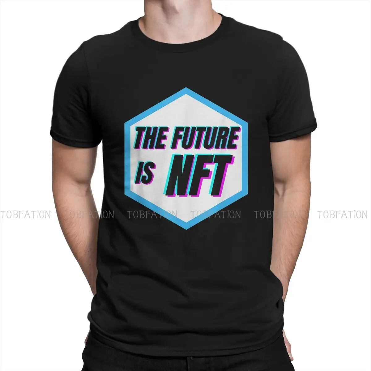 NFT Non Fungible Token Blockchain Polyester TShirt for Men The Future Basic Summer Sweatshirts T Shirt Novelty New Design