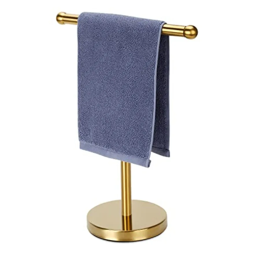 

Hand Towel Holder Gold Hand Towel Rack Stand with Heavy Weighted Base Countertop Hand Towel Holder Stand for Bathroom SUS304