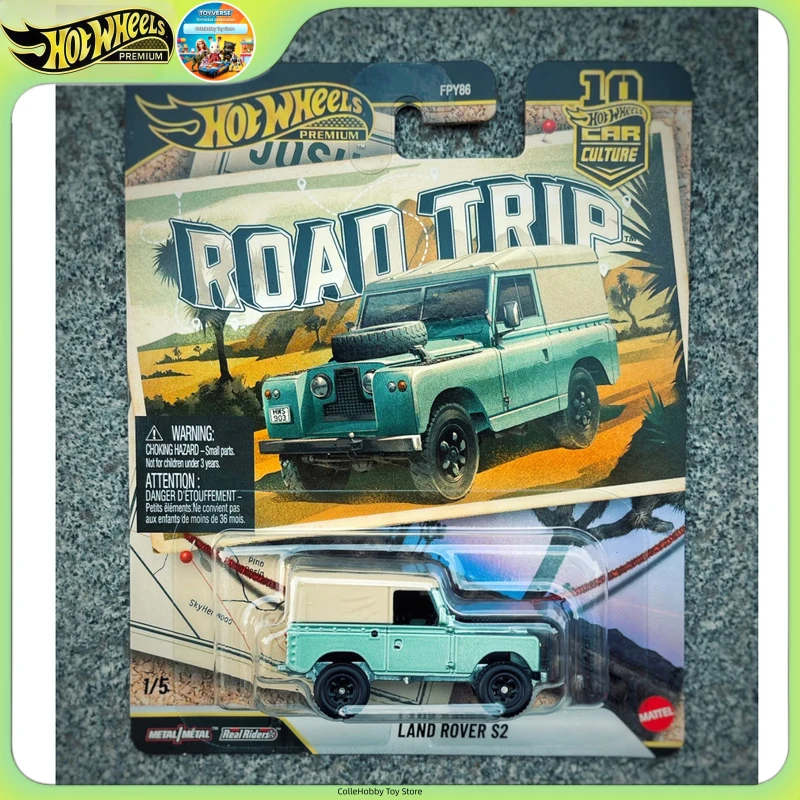 Hot Wheels Premium Car Culture Road Trip Land Rover S2 Diecast Model Fpy86 1:64 Real Riders Metal Chassis Classic Off-Road Toys