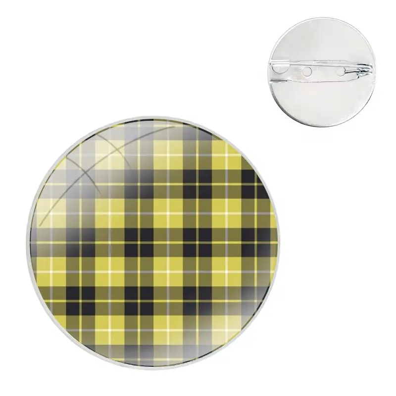 Black Tartan Plaid Metal Broches, Pinos, Emblema para Roupas, Decoração De Mochila, Presente De Luxo