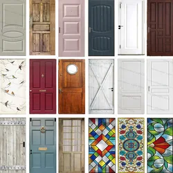 3D Realistic Wooden Pattern Door Sticker Self Adhesive PVC Vintage Oriental Full Door Wrap Mural Wallpaper Removable decoration