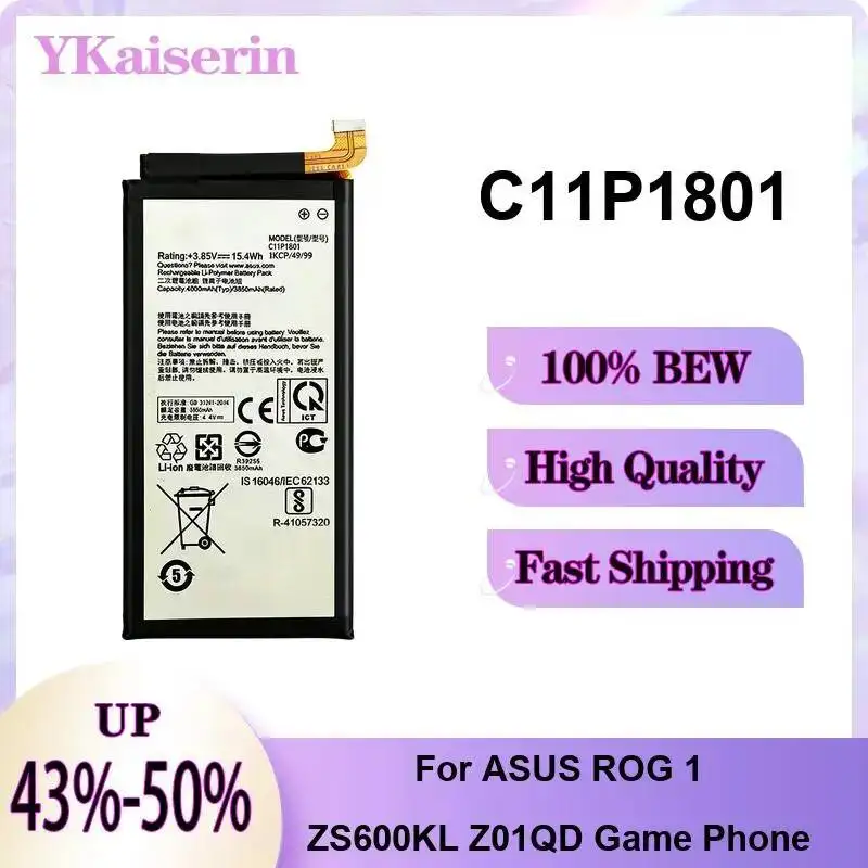Mobile Phone Battery Safe C11P1901 C11P1903 C21P2001 3000-6000mAh For Asus Rog 1 2 3 Game Phone 5S ROG3 5 Pro