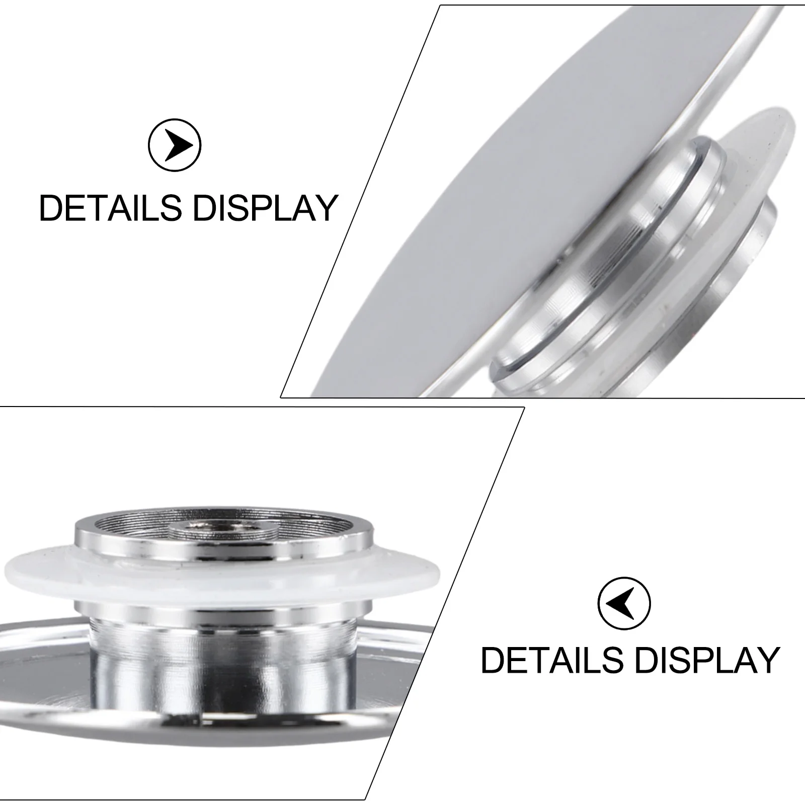 AaBasin Waste SinkSilverChrome, 66mm PopUp Cap, Click Clack Push Button, Replacement Part For Bathroom Sink Drain Stopper