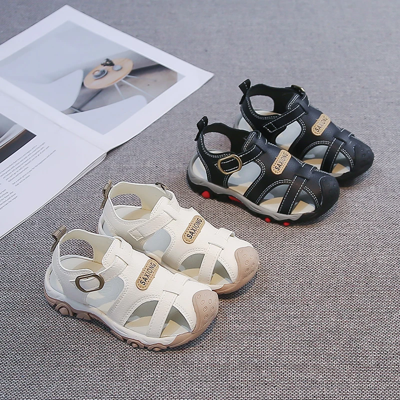 Kids Fashion Sandals Toes Capped Soft Sole Boys Girls Casual Shoes Hollowed-out 2026 Summer New Children Sandals Non-slip
