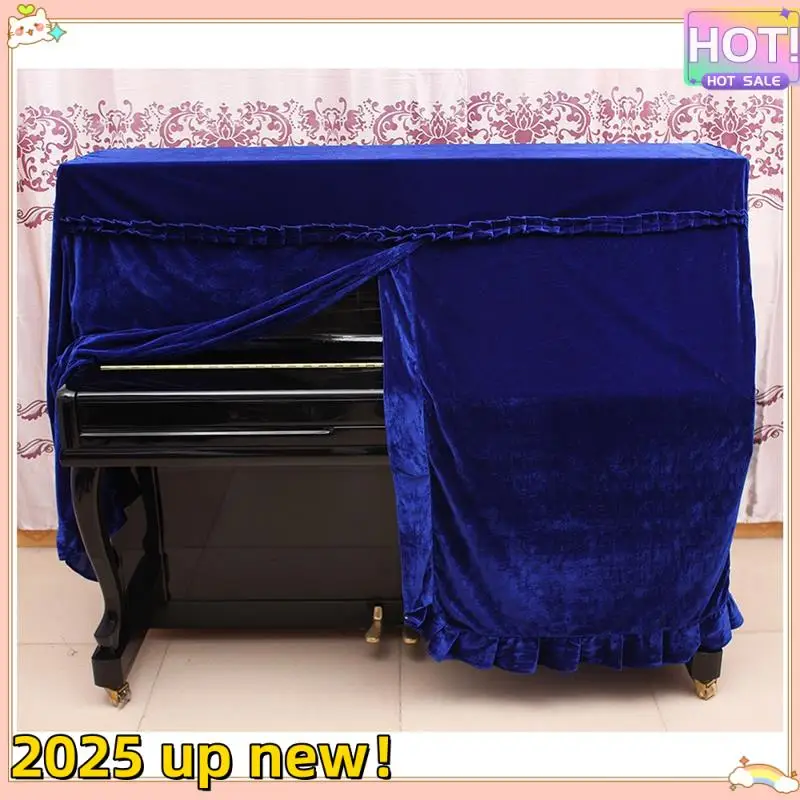 

Classy-Three-Dimensional Piano Cover, Gold Velvet Piano Cover, Thick Piano Dust Cover, Grand Piano Cover