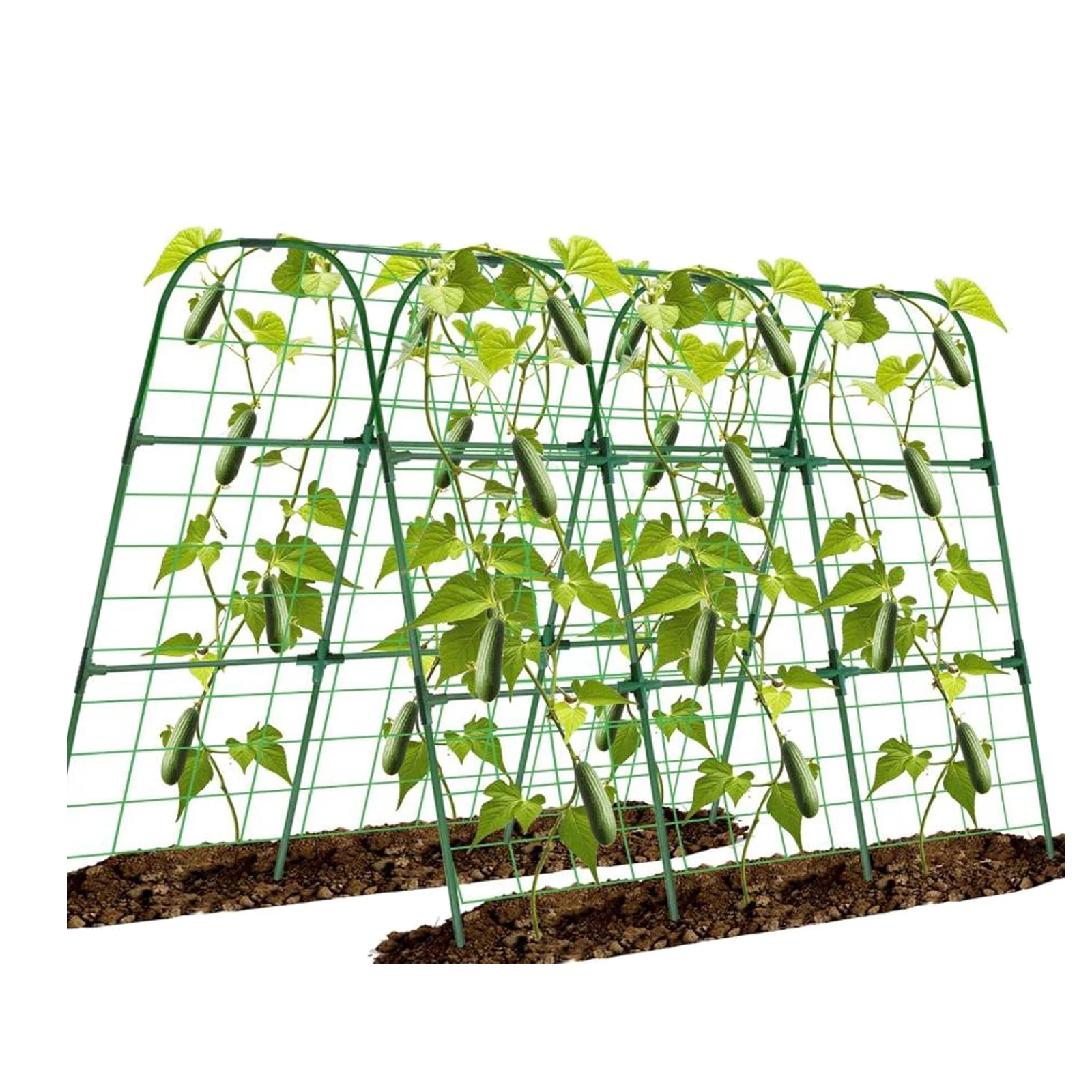 

PE Metal Garden Trellis Vegetable Arch with Cross Clip, Outdoor Climbing Plant Support, Vegetable Trellis for Cucumbers, Tomatoes, Peas