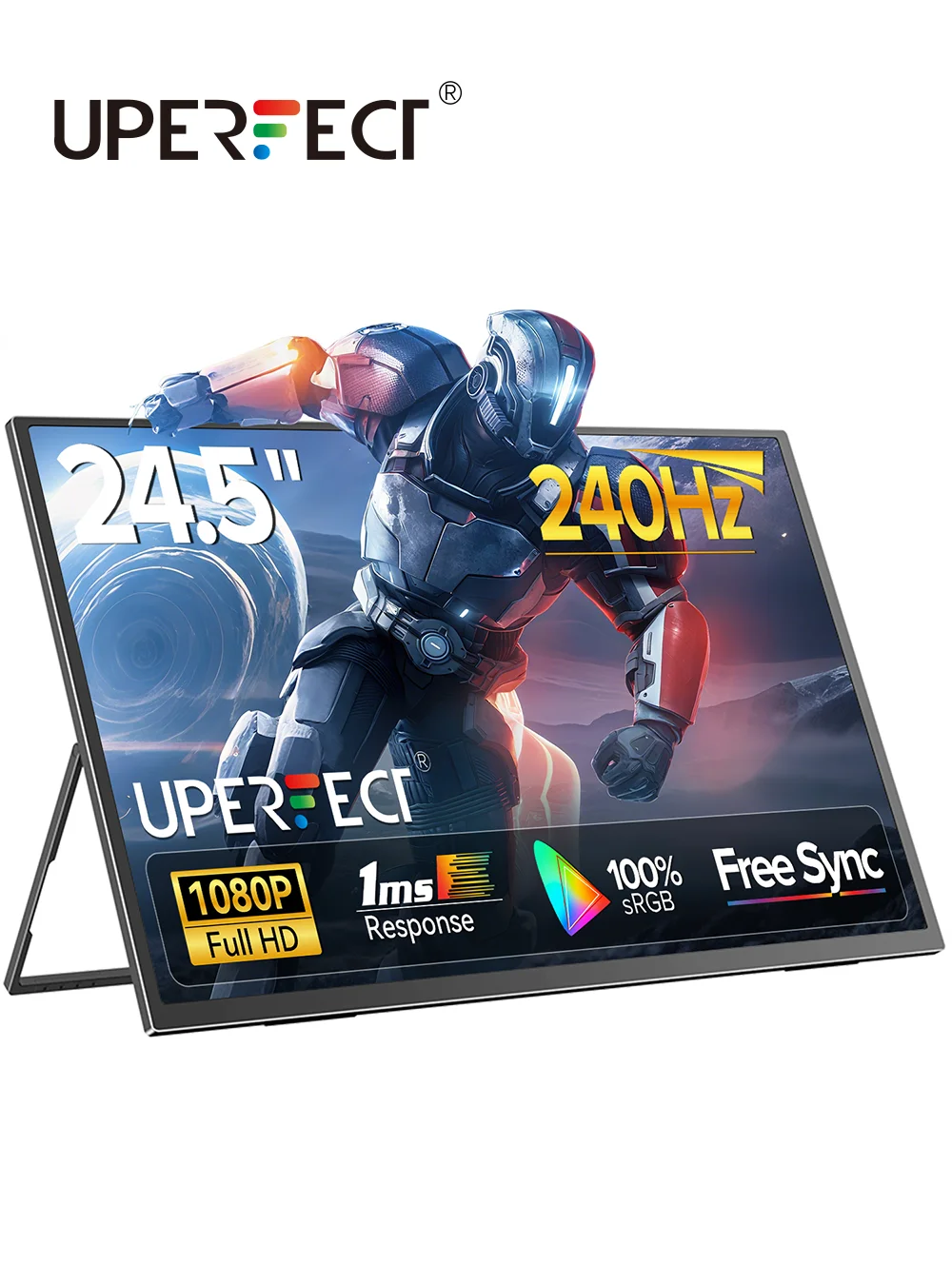 

Игровой монитор UPERFECT UMax 24,5 дюйма, 240 Гц, портативный удлинительный экран FHD, 100% sRGB, HDMI, USB C, дисплей для ноутбука, XBOX, PS5, PS4, переключатель