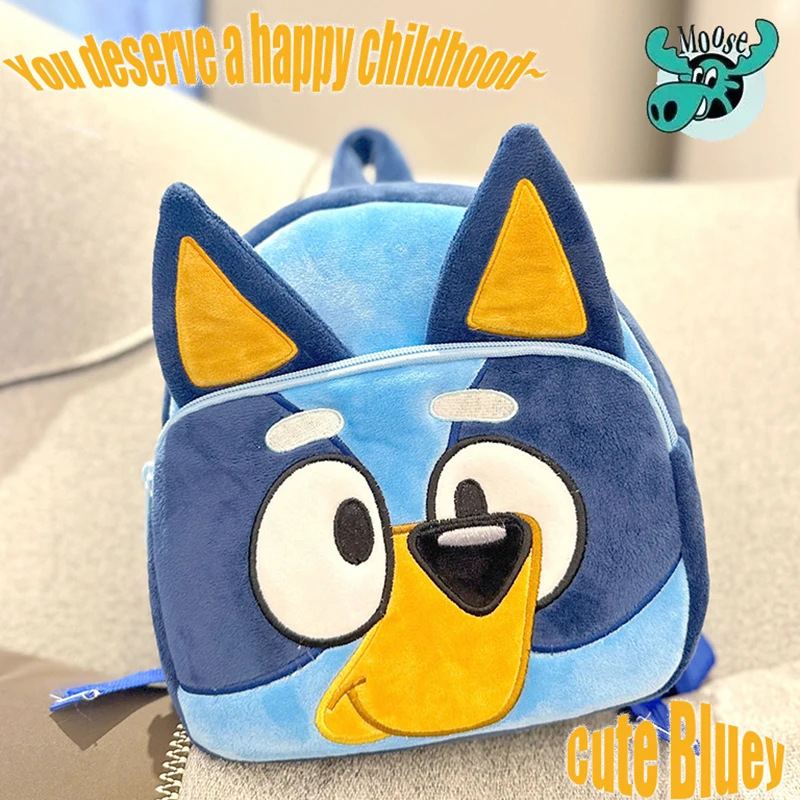 Moose Bluey Kindergarten Children Schoolbag Cartoon Bluey Family Plush Backpack Picnic And Travel Photo Snack Bags Children Gift