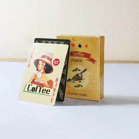 Naipes de papel para café, estilo Vintage, 54 cartas, juegos de mesa, cartas de póquer clásicas Retro para juegos de fiesta de Club de descanso de café