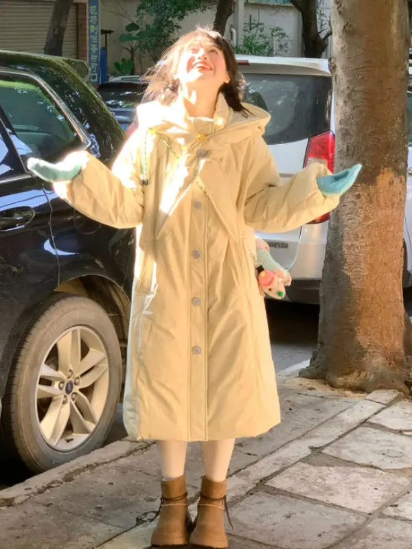 

Теплая хлопковая куртка для женщин, свободный крой, модная верхняя одежда, зимняя, стильная, для повседневной носки, в корейском стиле...