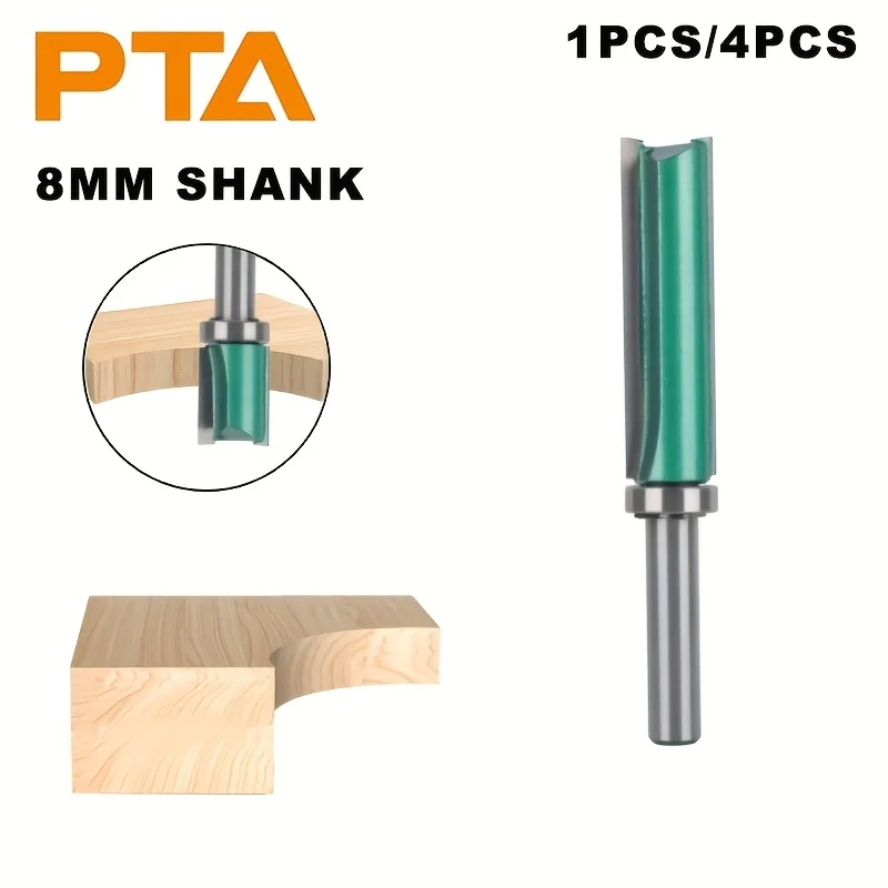 

1pc/4PCS 8mm Shank Router Bit With Bearing Woodworking Milling Cutter For Wood Bit Face Mill YG6X Carbide Tip Router Bit 60-91mm