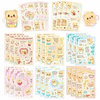 8PCS Cartoon Butter Bear Stickers PVC Decal Decoration Phone Skateboard Luggage Fridge Graffiti Sticker Toy Gift for Kid