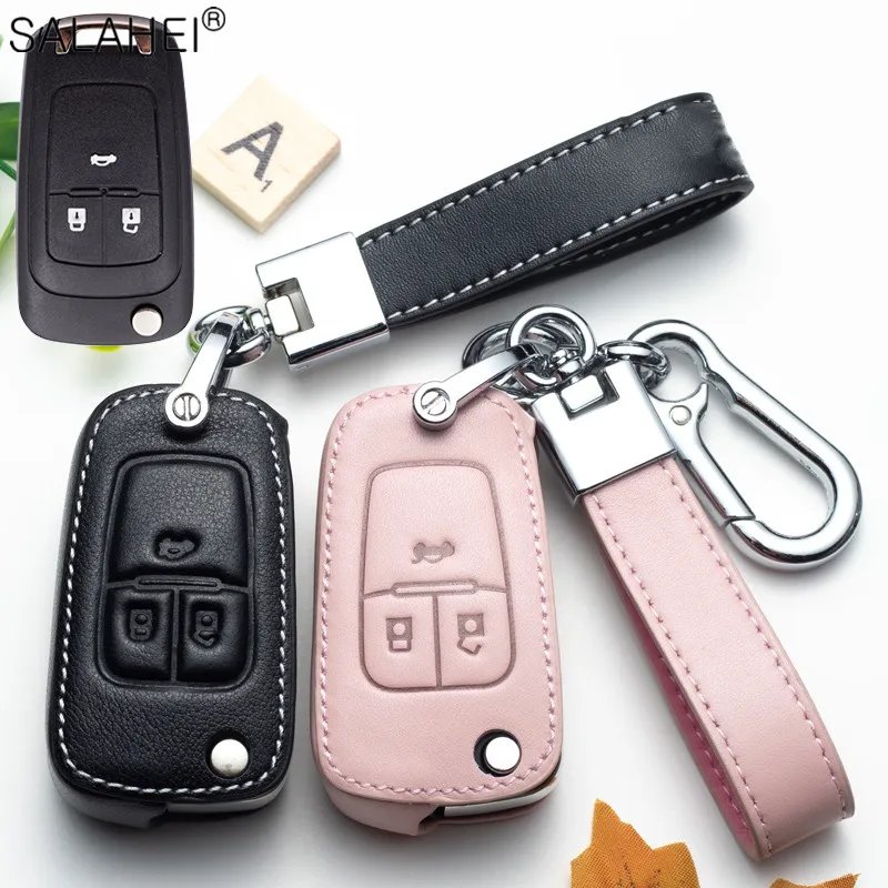 Leather Car Key Remote Cover Case For Chevrolet Cruze Aveo Trax Sail Malibu Captiva Opel Vauxhall Astra J Corsa Insignia Mokka