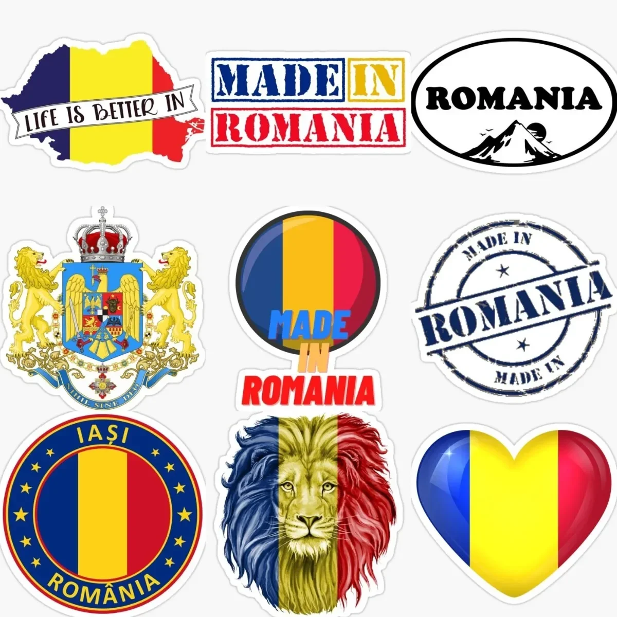 Romania GR Flag Map National Emblem Stickers Laptop Car Window Truck Wall Room Bicycle Table Helmet Motorcycle Off-road Decal