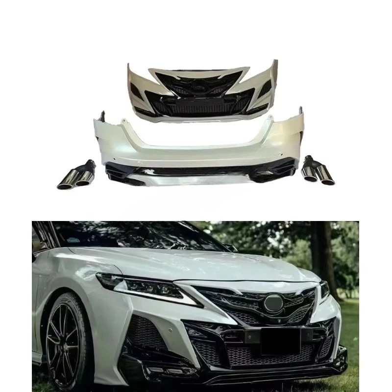 

Maictop Car Accessories Facelift Front Rear Bumper Grille Bodykit 2018-2020 Modified To Kahn Body Kits Auto Parts / For Camry 70