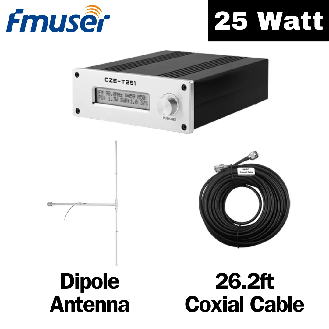 

25w fm transmitter for radio broadcasting for church professional 25 watt fm broadcast transmitter kit long range with antenna