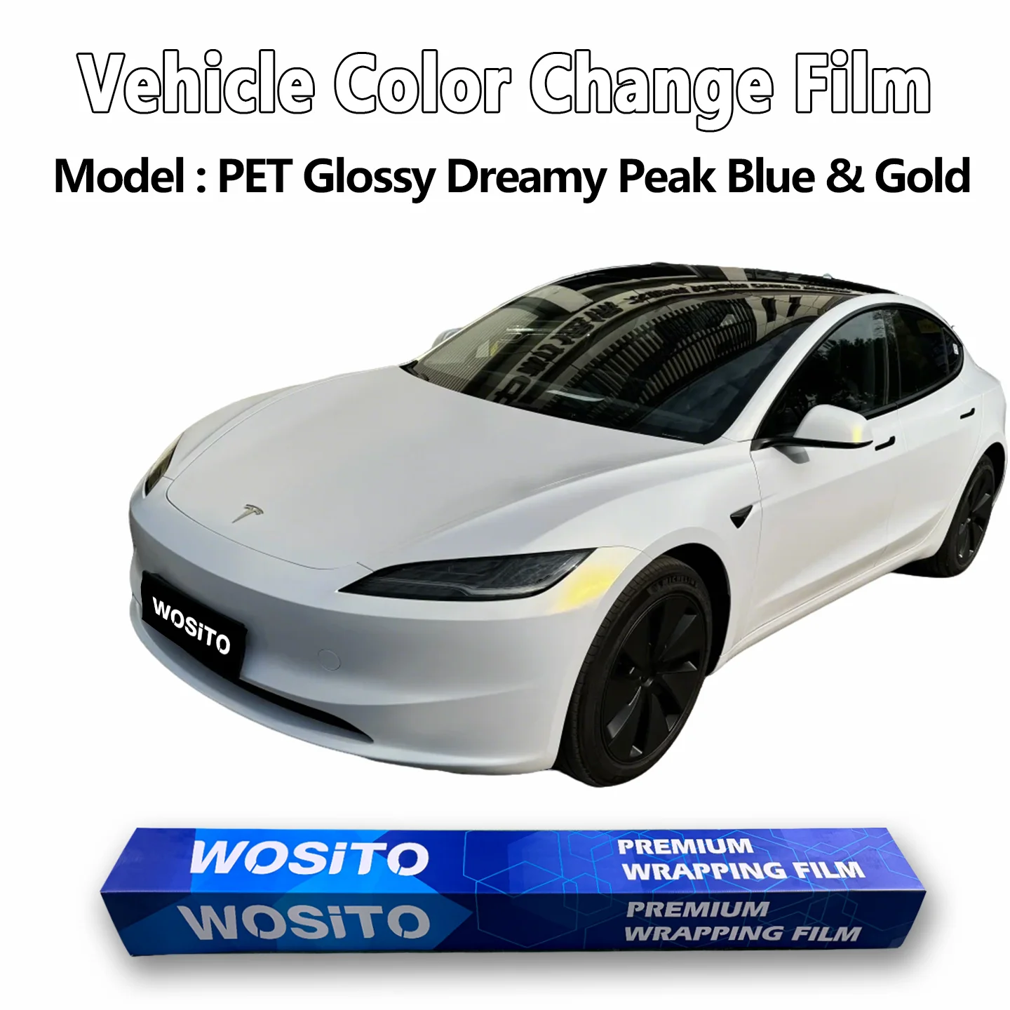 PET Matte Diamond White Gold Shift Car Wrap Vinyl Film Satin Automotive Color Change Factory Direct Supply