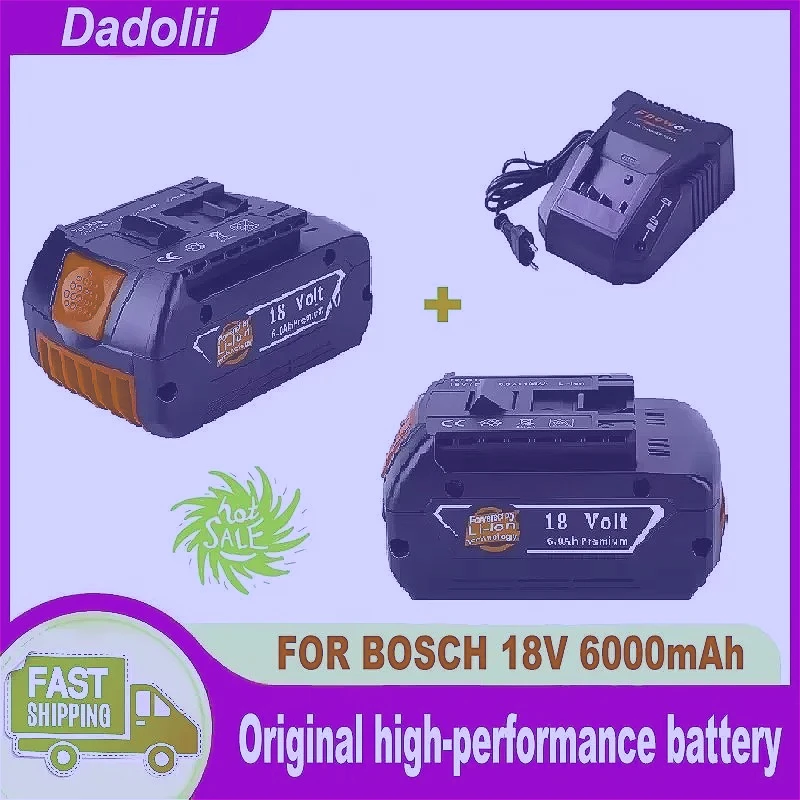 

Аккумулятор для дрели Bosch, 18 В, 6,0 Ач, литий-ионный аккумулятор BAT609, BAT609G, BAT618, BAT618G, BAT614 + 1 зарядное устройство