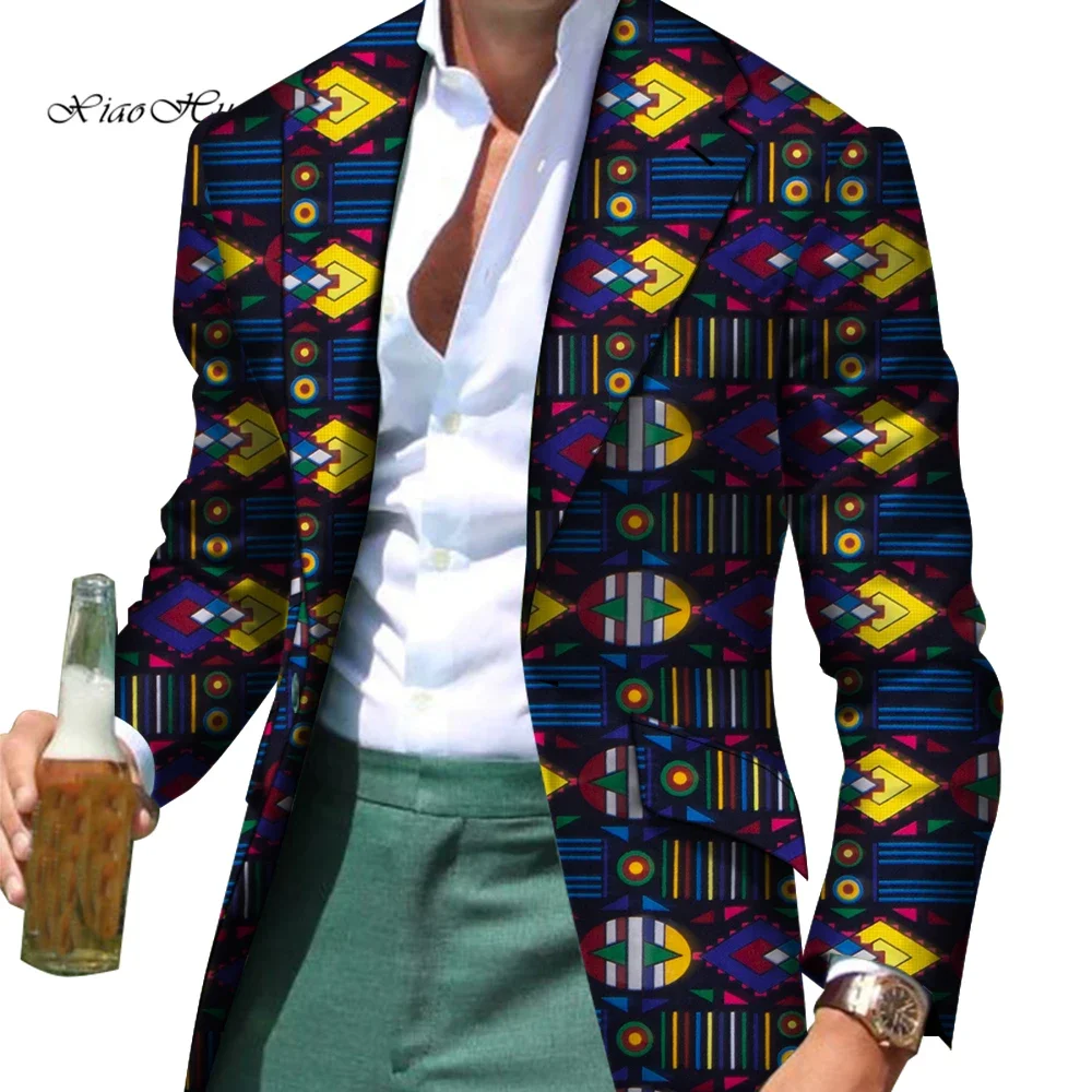 African Men Clothes Smart Causal Customized Slim Fit Fancy Suit Blazer Jackets Formal Coat Business Dashiki Party Wedding WYN530