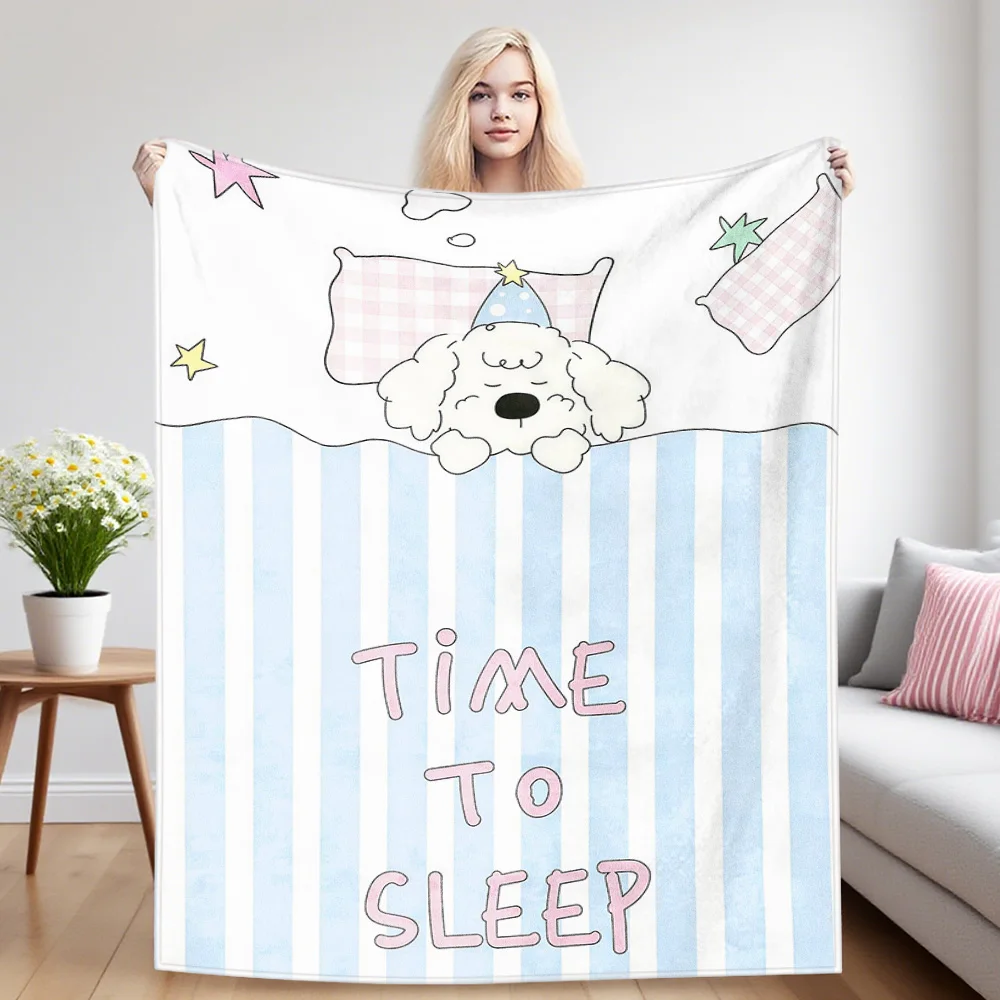 Sleepy Puppy Nap Blanket,Flannel Blanket,Suitable For Sofas,Beds,Cars,Rooms,Offices,Camping,Exquisite Gift Blankets