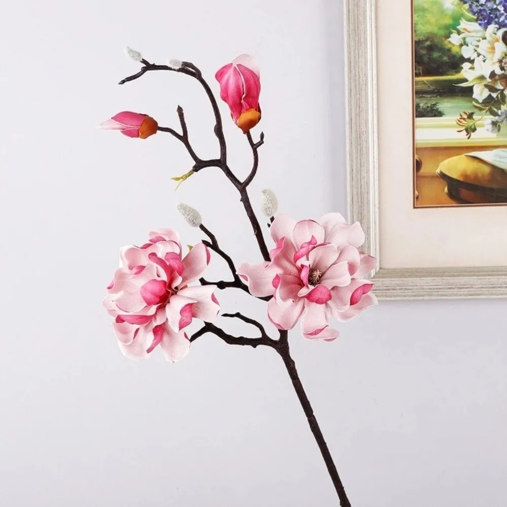 

Real Touch Artificial Magnolia Flower Handmade EVA Simulation Big Magnolia Realistic Faux Magnolia Branch Wedding Party Decor