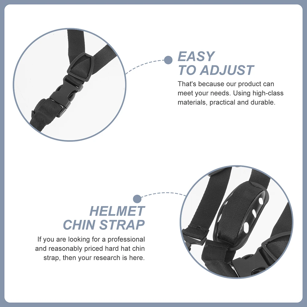 Correas de seguridad para la barbilla, bandas universales ajustables para casco duro, durabilidad de plástico de repuesto tipo Y negro, 3 uds.