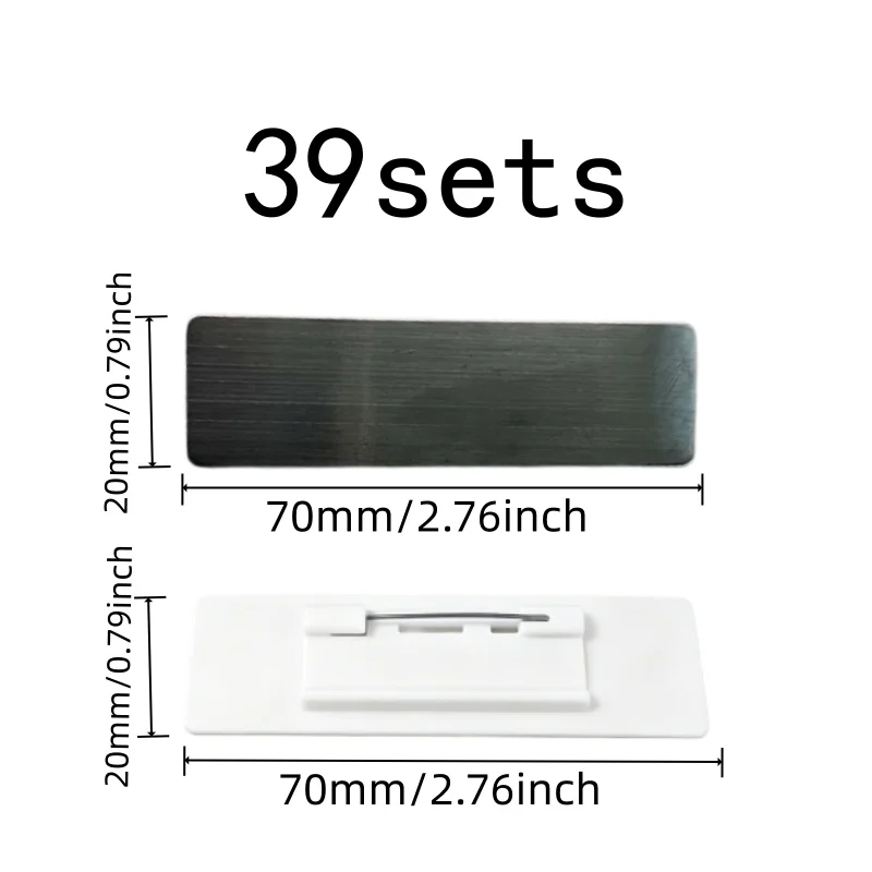 39 pcs Name Tag Brooches, Smooth Writable Area for Event Staff Badges, Metal Pin Backing great for School Conference Pins