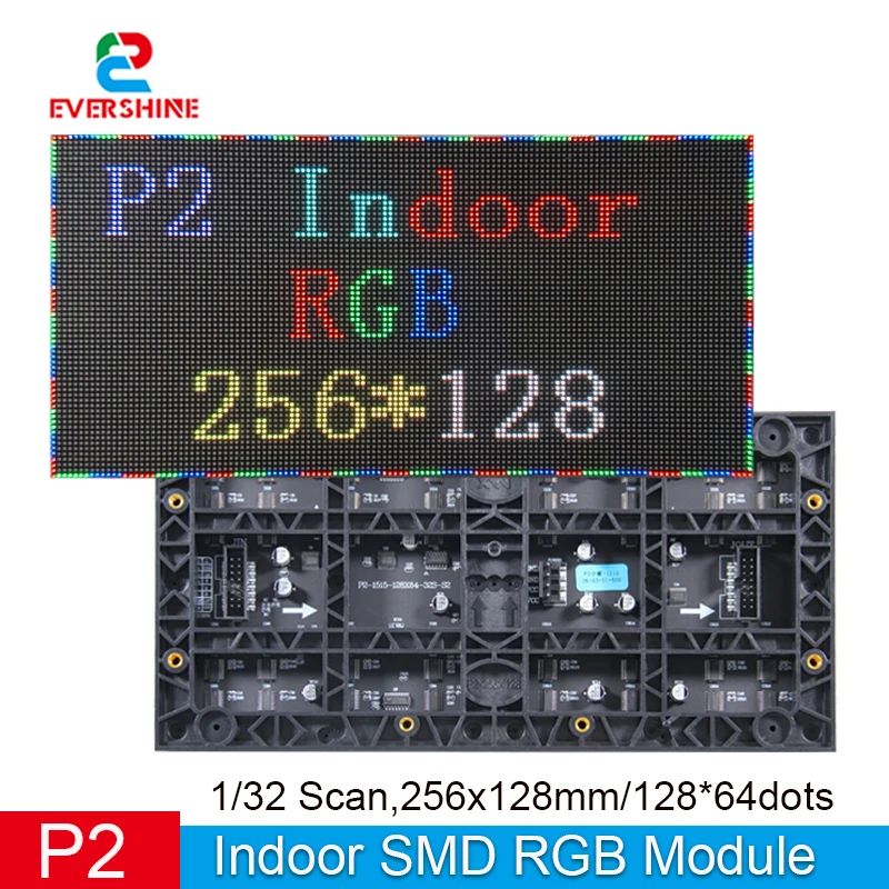 High Resolution P2 SMD1515 Indoor LED Panel 256x128 128x64 RGB Full Color Advertising TV Display Screen for Business And Events