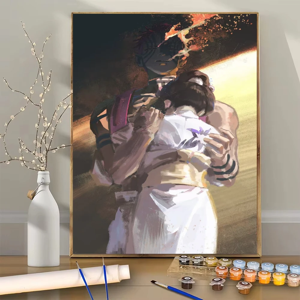 

Персонажи аниме, цифровая картина маслом, сделай сам, поделки, украшение дома, искусство, уникальные подарки, цифровая живопись
