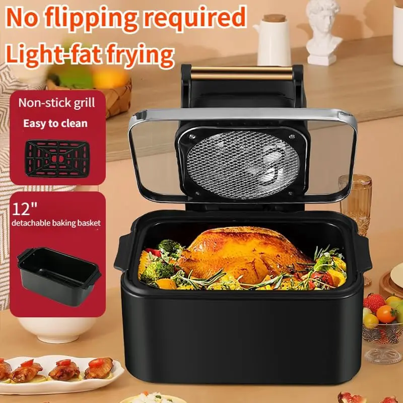 12L Smart Air Fryer Oven Visible Oil-free Air Fryer Large Capacity Potato Fryer Multifunctional Electric Fryer