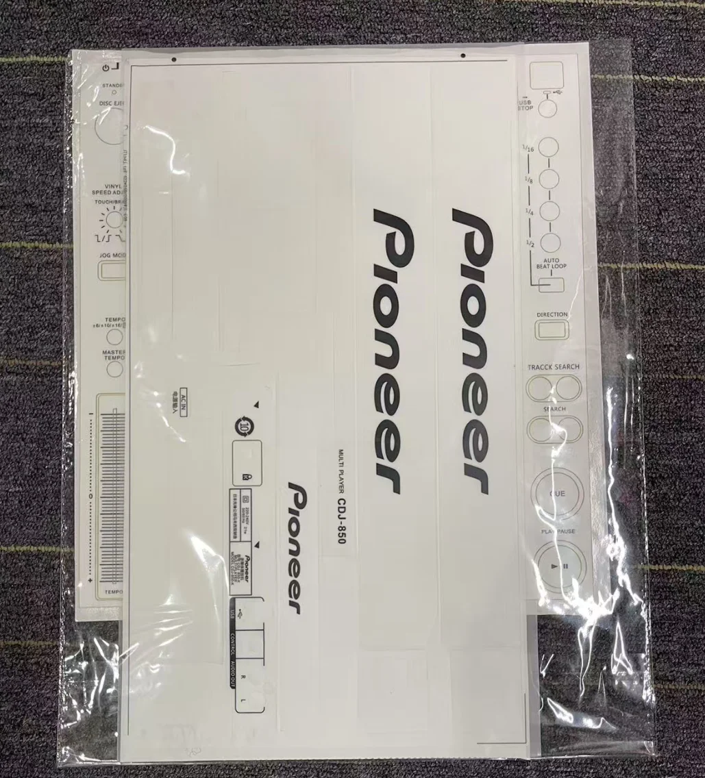 Pioneer CDJ850 Reproductor de discos Panel externo Película protectora autoadhesiva especial. No panel de hierro