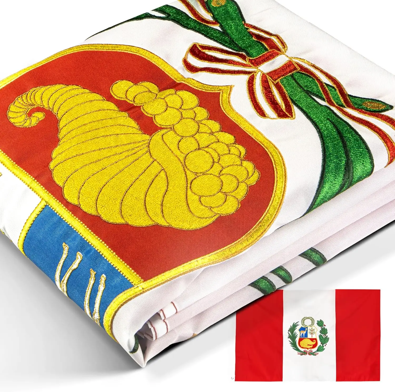 Flagnshow 100% Noly Embroider Peru Flag