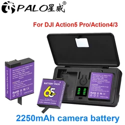 2250mAh For DJI Osmo Action 5 Pro Action 4 Battery For DJI Osmo 360 Action 5 Action 6 Pro Action 4/3 Sports Camera Accessories