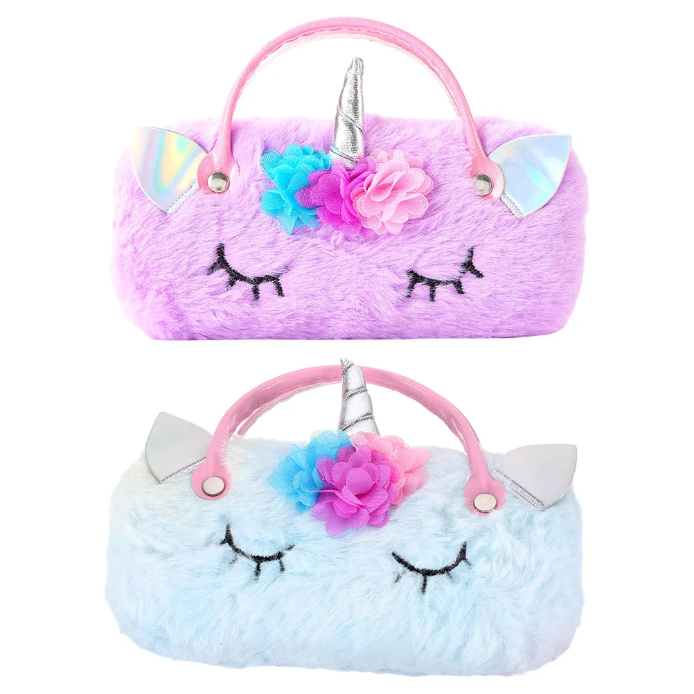 2 Pcs Unicorn Glasses Case Holders Sunglass Sunglasses Eye Cases Lovely Eyeglasses Handheld Lightweight