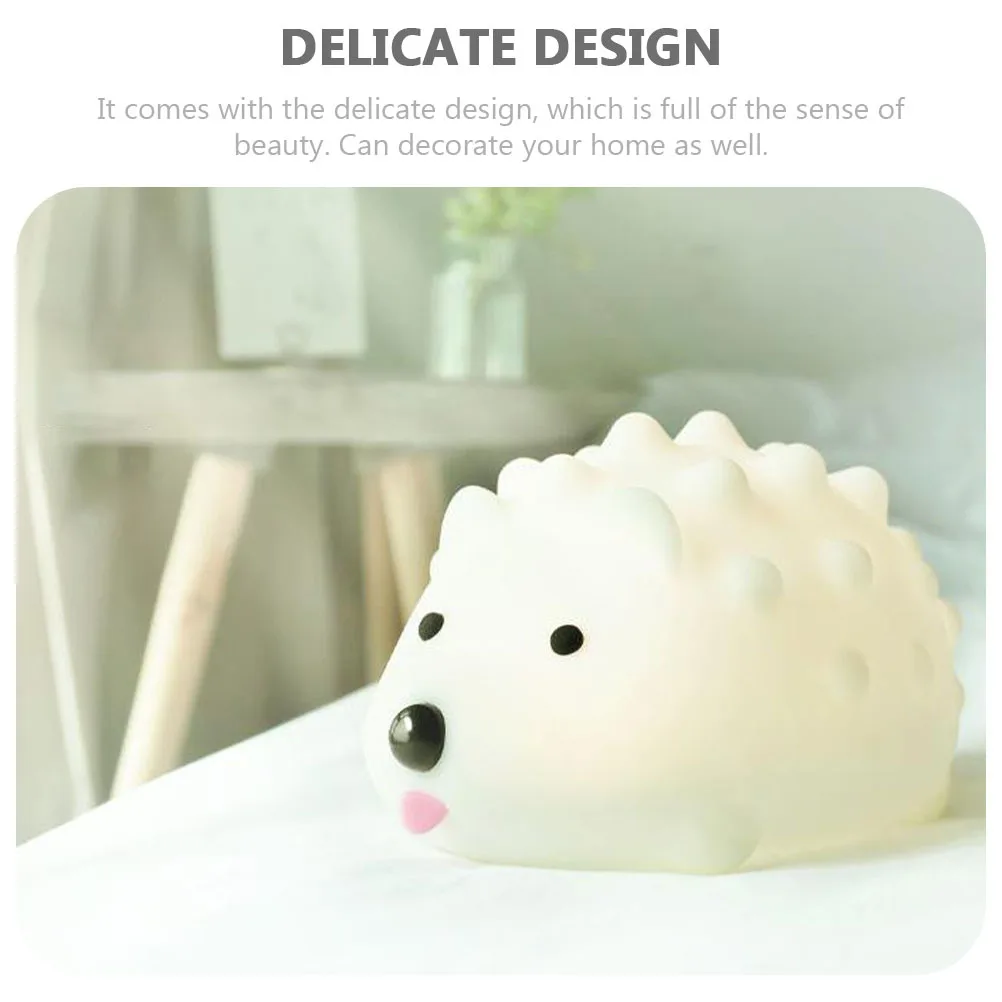 실리콘 작은 고슴도치 야간등 조절 가능한 충전식 침대 옆 독서등 창의적인 데스크탑 램프 홈 데코