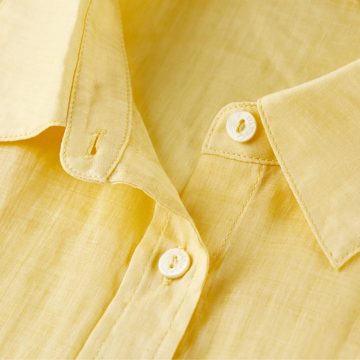 SENTUBILA Women Yellow Lightweight Shirt Lapel Loose Slimming Top 2026 Summer Minimalist Commuter Daily  Casual Wear 162CA6636