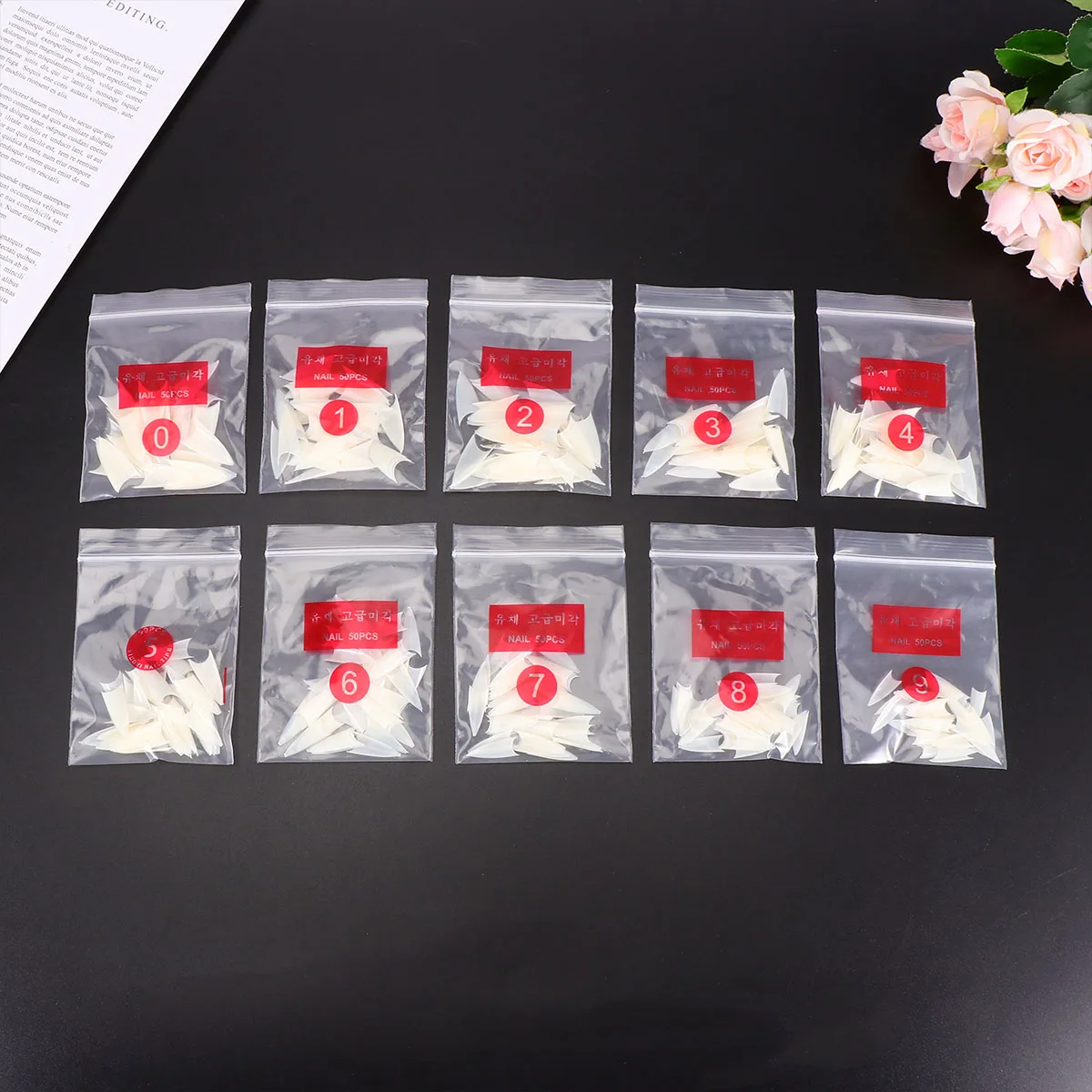 

500Pcs Manicure Fake Nails Plastic Pointed Nails Nail Art Stickers DIY Manicure Supplies for Women Ladies Grey