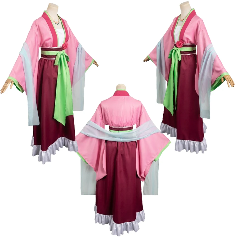 Maomao Cosplay Pink Dress Costume Anime Apothecary Diaries Disguise Outfits Women Kimono Uniform Earrings Halloween Suits