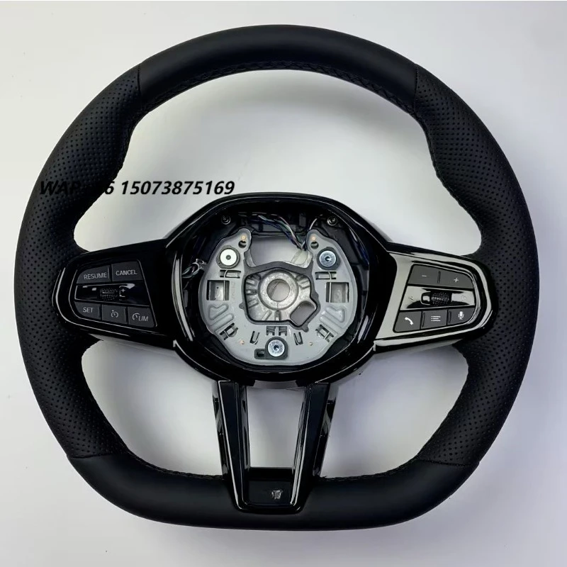Custom M Sport Leather Car Steering Wheel With ACC Multifunction Buttons Perforated Leather for Series