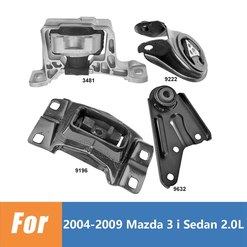 

4Pcs Trans Engine Mount Torque Strut Bracket Set For Mazda 3 2.0L 2004-2009 BP4N-39-070D BP4S-39-040 BCM439060 BP4N39010 Parts