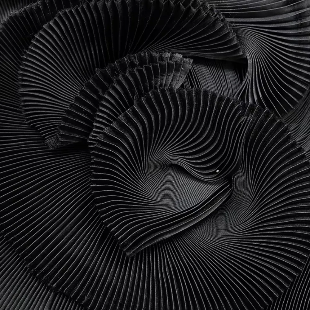 التجاعيد الصغيرة مطوي الأورجانزا النسيج 142 سنتيمتر واسعة 1 ياردة فستان مصمم النسيج اليدوية DIY بها بنفسك المواد الصلبة المرحلة الديكور