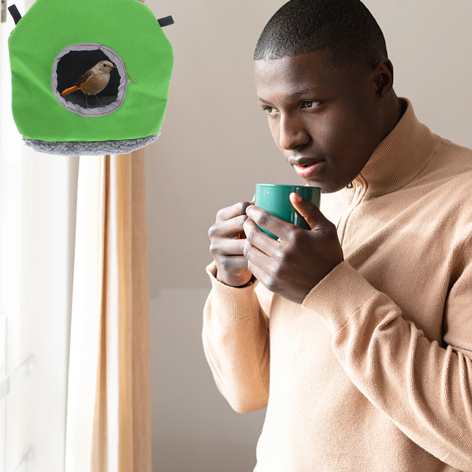 

Warm Bird Nest Cotton Hammock for Parakeet Cage Bed Winter Tent Hanging Pet Cockatiel Parrot Small Pets Decor