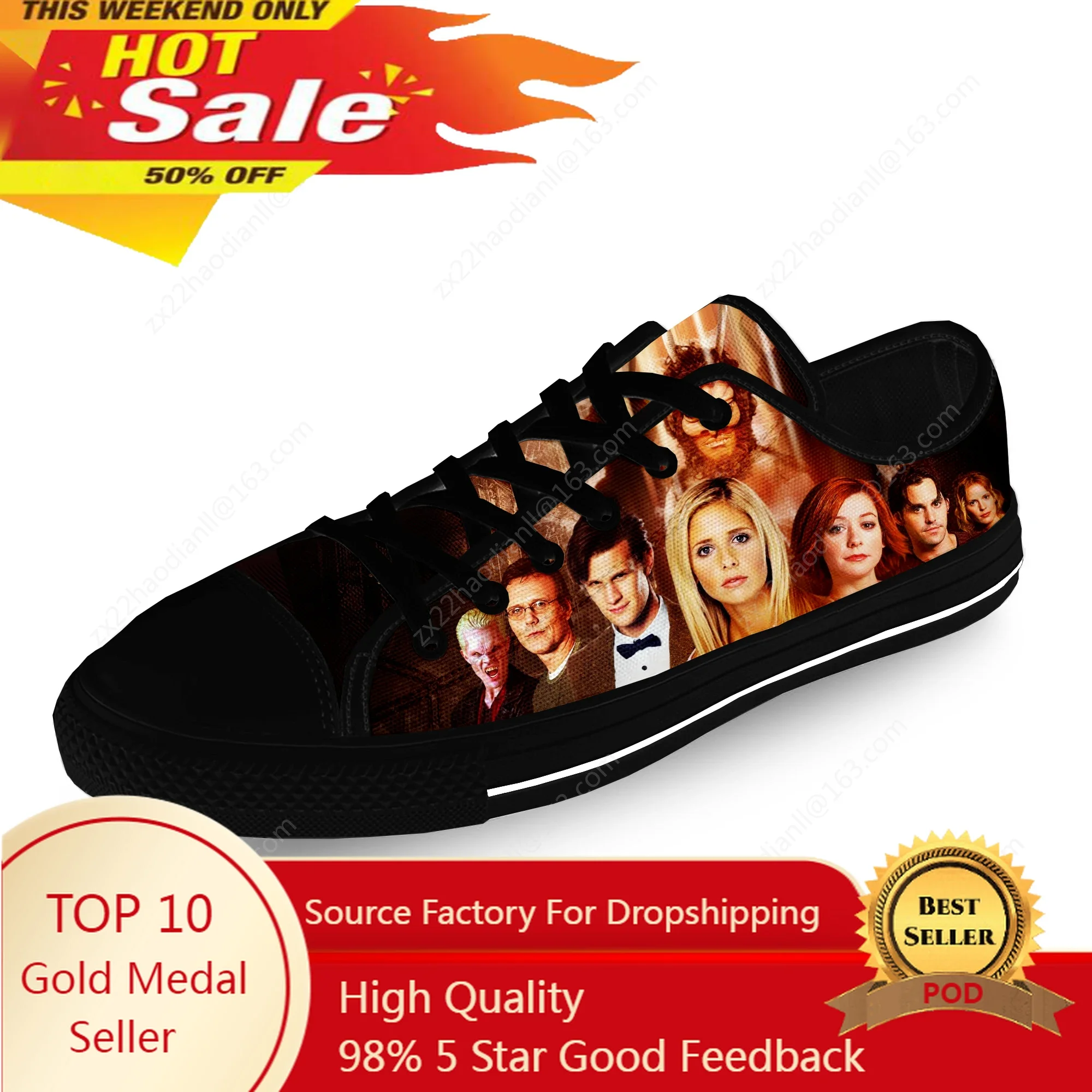 

Buffy The Vampire Slayer TV Show Casual Cloth Fashion 3D Print Low Top Canvas Shoes Men Women Lightweight Breathable Sneakers